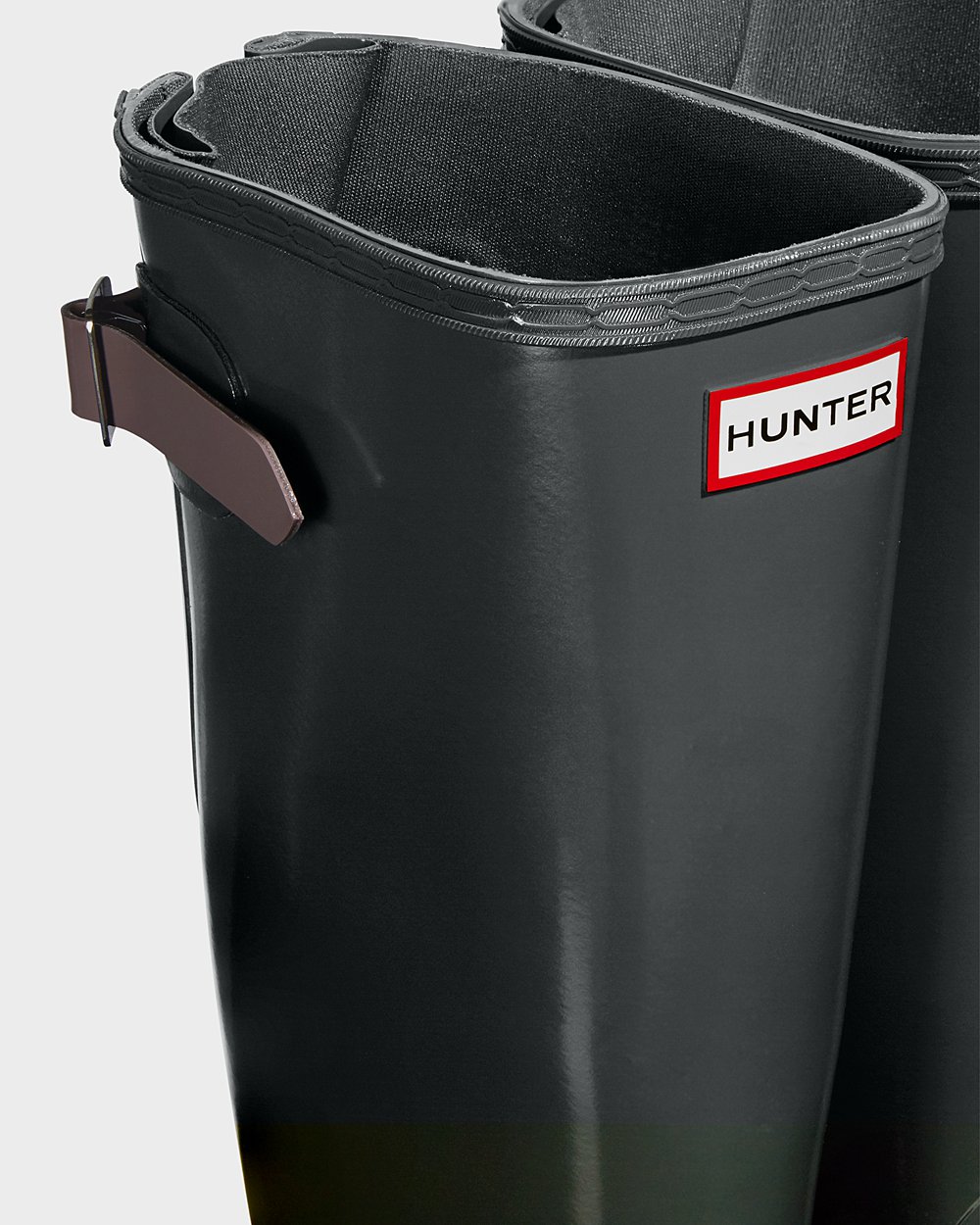 Hoge Regenlaarzen Dames - Hunter Original Back Adjustable Gloss - Diep Groen/Paars - 32BGKDTAJ